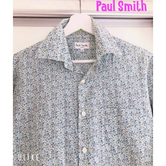 Paul Smith(ポールスミス)の【人気アイテム】ポールスミス＊花柄シャツ＊Mサイズ＊グリーン×水色＊長袖 メンズのトップス(シャツ)の商品写真