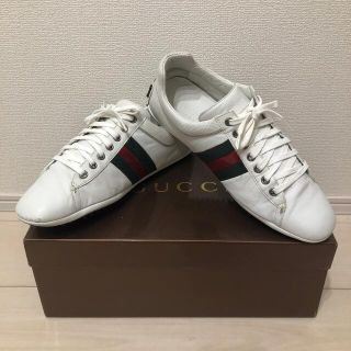 グッチ(Gucci)の前田様専用　グッチ　ホワイト　ドライビングシューズ　スニーカー　美品(スニーカー)