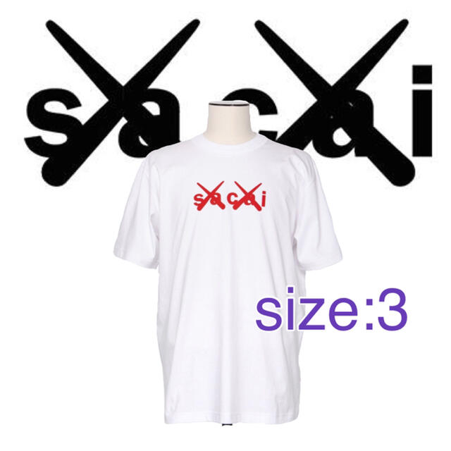 「かわいい～！」 - sacai sacai 白 T-Shirt Print Flock / KAWS x Tシャツ/カットソー(半袖/袖なし)