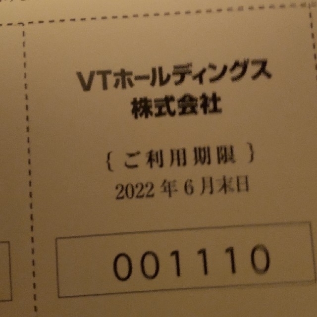 VTホールディングス　株主優待券 チケットの優待券/割引券(その他)の商品写真