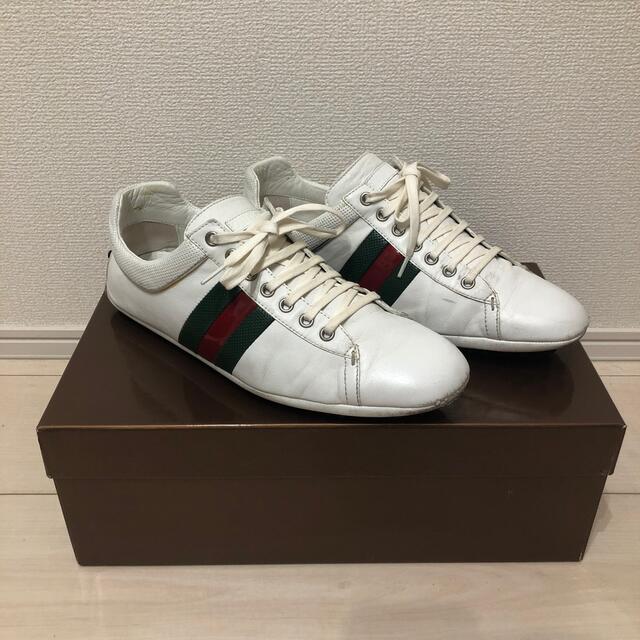 グッチ ホワイト ドライビングシューズ スニーカー 美品