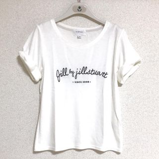 ジルバイジルスチュアート(JILL by JILLSTUART)の【美品♡*】ジルバイ☆白 JJ-LOGOS ロゴ刺繍リボン袖 Tシャツ(Tシャツ(半袖/袖なし))