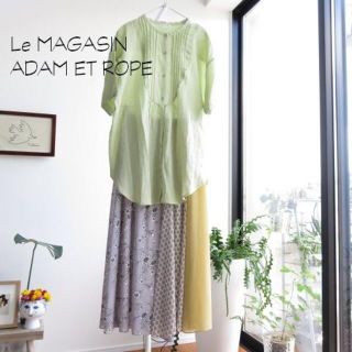 アダムエロぺ(Adam et Rope')の新品 MAGASIN ADAM ET ROPE　ガーゼ　シャツ　きみどり(シャツ/ブラウス(半袖/袖なし))