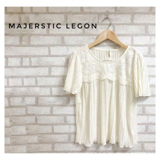 マジェスティックレゴン(MAJESTIC LEGON)のMAJESTIC LEGON レディース プリーツ ブラウス M アイボリー(シャツ/ブラウス(半袖/袖なし))