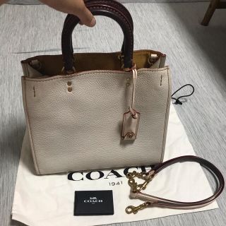 COACH - coach 2way ローグ レザー ショルダー ハンド バッグ 38124の