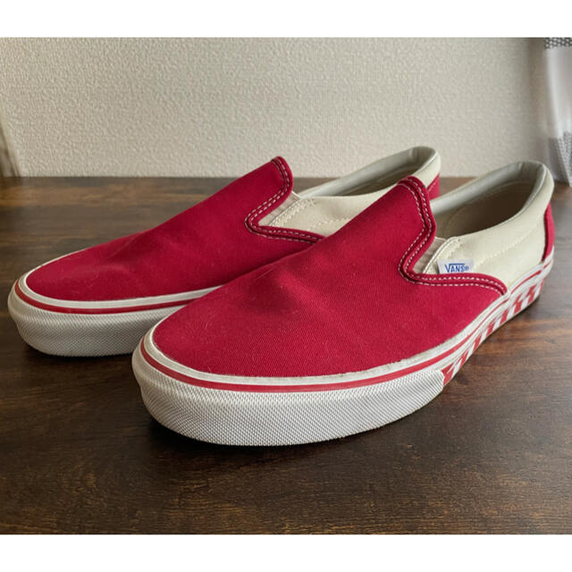 VANS バンズ ヴァンズ　スリッポン slip-on  赤 チェッカーソール