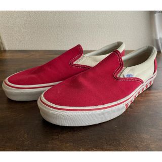 ヴァンズ(VANS)のVANS バンズ ヴァンズ　スリッポン slip-on  赤 チェッカーソール(スニーカー)