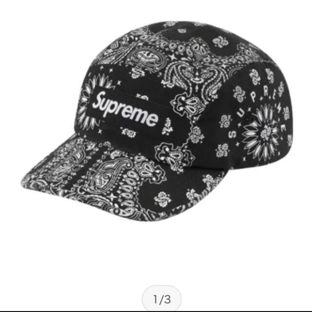 メンズSupreme Bandana Camp Cap 黒