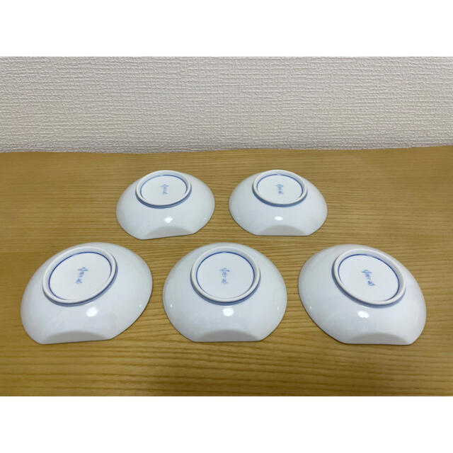 深川製磁 染錦花丸紋 小皿揃 5客 深川製磁 染錦花丸紋 小皿揃 5客