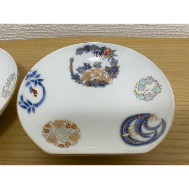 深川製磁 染錦花丸紋 小皿揃 5客 深川製磁 染錦花丸紋 小皿揃 5客