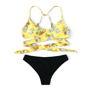 Lily Flower Cross Wrap Bikini Set [Lサイズ](水着)