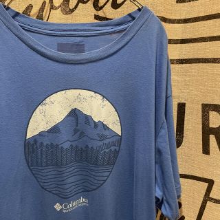 コロンビア(Columbia)のコロンビア　Tシャツ　US古着　ビッグロゴ　青(Tシャツ/カットソー(半袖/袖なし))