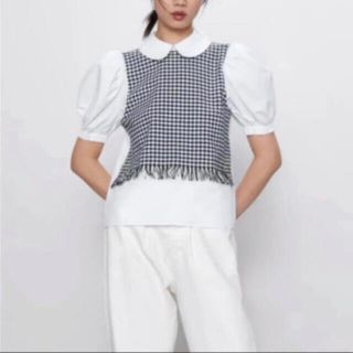 ザラ(ZARA)のZARAツィードブラウス(シャツ/ブラウス(半袖/袖なし))