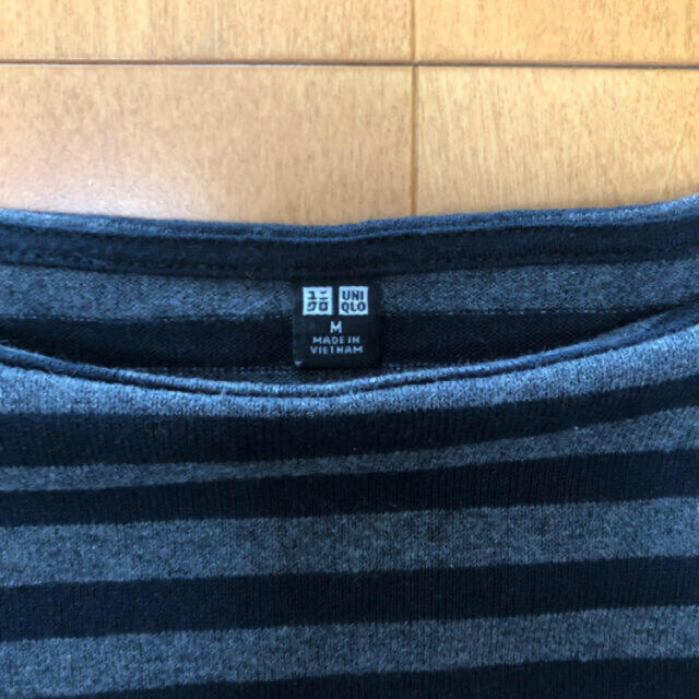 UNIQLO(ユニクロ)のUNIQLO 五分袖　ボーダー　カットソー レディースのトップス(カットソー(半袖/袖なし))の商品写真