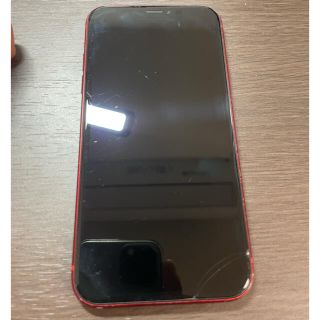 アイフォーン(iPhone)の一部ヒビ　simフリー　iPhoneXR 128GB レッド　シムフリー(スマートフォン本体)