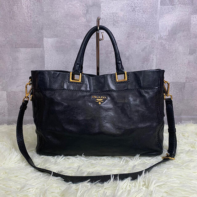 良品✨】prada プラダ 2way ハンドバッグ ショルダーバッグ 黒 www
