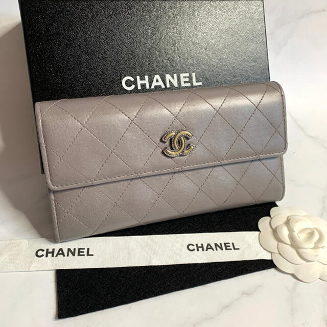 CHANEL シャネル 美品 限定ココ マトラッセ ココマドモアゼル 長財布