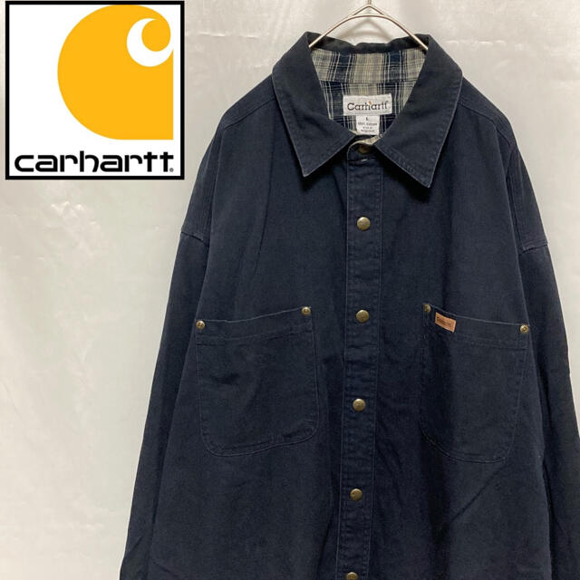 Carhartt カーハート ワークシャツ ジャケット 肉厚 ネイビー L