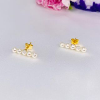 ＊可愛い＊パール5連ラインピアス(ピアス)