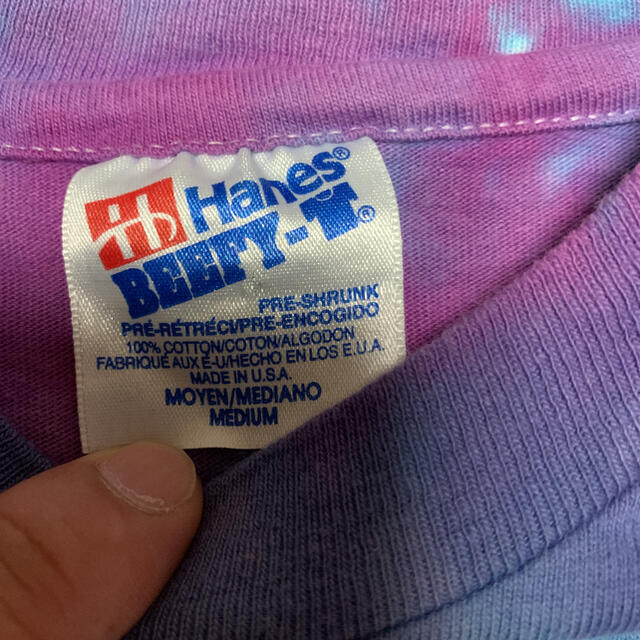 ヘインズボディ　タイダイTシャツ　M グレイトフルデッドベア　水色　紫