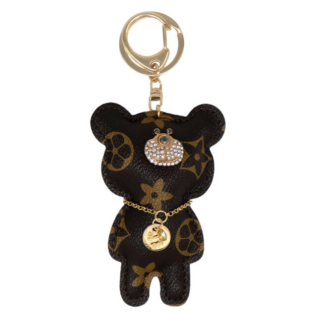 クマ キーホルダー バッグチャーム 熊 人気柄 ブラウンNP010 レディースのファッション小物(キーホルダー)の商品写真