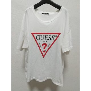 ゲス(GUESS)のGUESS ビッグロゴ プリント 半袖Tシャツ フリーサイズ 白 ゲス かわいい(Tシャツ/カットソー(半袖/袖なし))