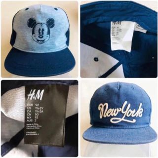 エイチアンドエム(H&M)のH&M ミッキー  デニム生地　キャップ　セット(帽子)