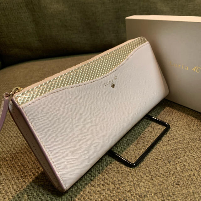 4℃(ヨンドシー)の☆美品 Luria4℃(ルリア4℃) レザー 革 長財布ライトピンク×ゴールド  レディースのファッション小物(財布)の商品写真