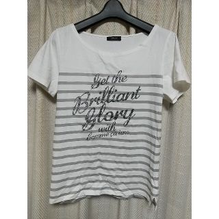 コムサイズム(COMME CA ISM)のCOMME CA ISM ボーダープリント 半袖Tシャツ Ｌサイズ コムサイズム(Tシャツ(半袖/袖なし))