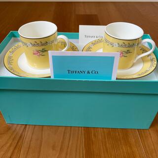 ティファニー(Tiffany & Co.)のティファニー　ピンクチューリップ　デミタスカップ&ソーサー　2セット(食器)