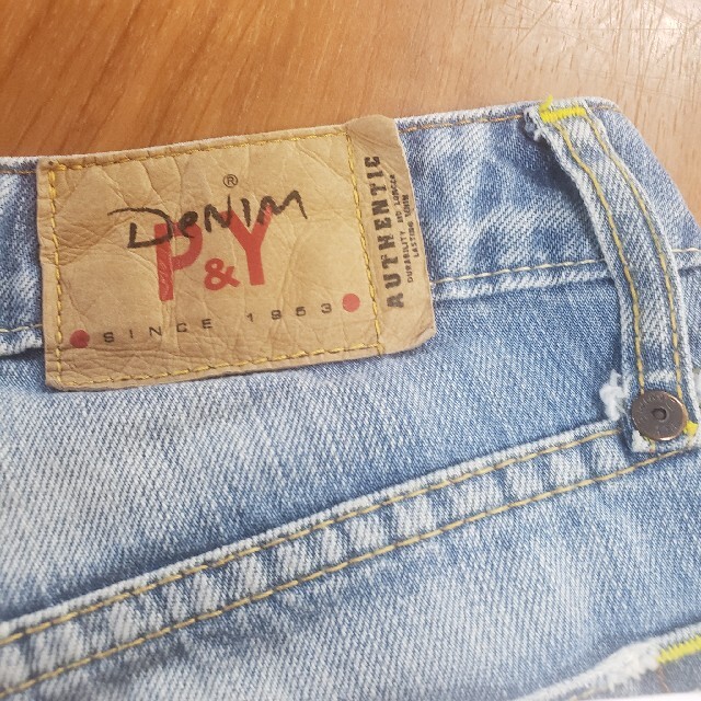☆激レア☆P&Y ヤシの木.桜刺繍デニムパンツ ダメージ加工 ☆激レア☆P&Y ヤシの木.桜刺繍デニムパンツ ダメージ加工