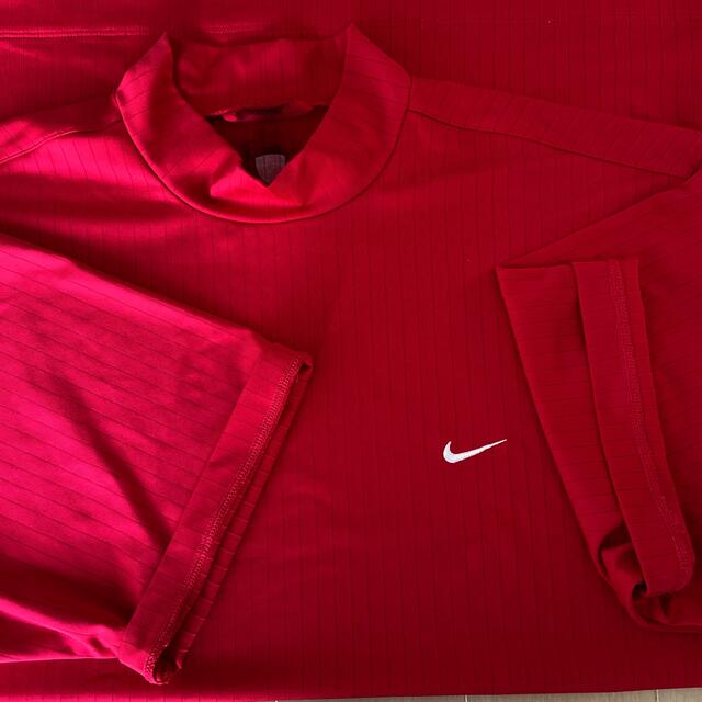 NIKE(ナイキ)のNIKE タートルネック　半袖　赤　XL メンズ スポーツ/アウトドアのゴルフ(ウエア)の商品写真