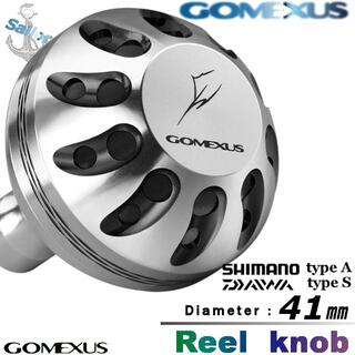 Gomexus【ゴメクサス】 ☆パワーハンドルノブ/41mm シルバーブラック(リール)