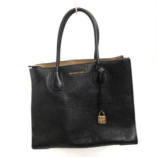 マイケルコース(Michael Kors)のマイケルコース ハンドバッグ - 黒 レザー(ハンドバッグ)