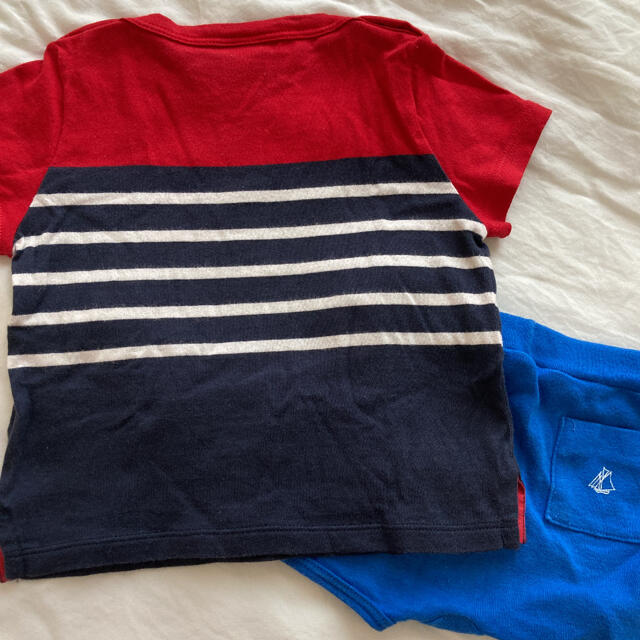 PETIT BATEAU(プチバトー)のプチバトー 81 ショートパンツ& マリンT shirts キッズ/ベビー/マタニティのベビー服(~85cm)(シャツ/カットソー)の商品写真