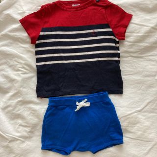 プチバトー(PETIT BATEAU)のプチバトー 81 ショートパンツ& マリンT shirts(シャツ/カットソー)