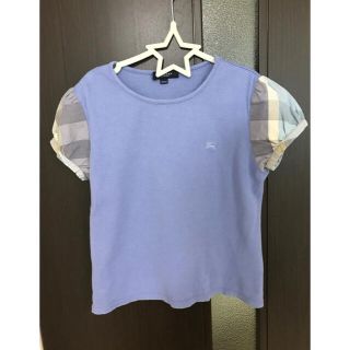 バーバリー(BURBERRY)のバーバリー　袖チェック切替　カットソー　Tシャツ(Tシャツ/カットソー)