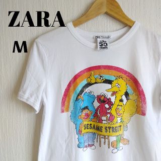 ザラ(ZARA)の【最終値下げ】ZARA セサミストリート コラボ Tシャツ レディース M(Tシャツ(半袖/袖なし))