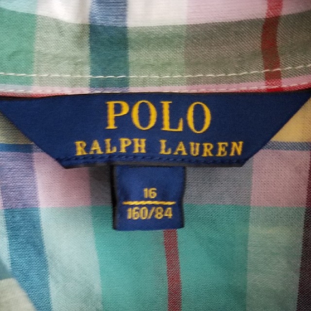 POLO RALPH LAUREN(ポロラルフローレン)の160 ポロラルフローレン　綿 100 チェックシャツ　レディース　xs キッズ/ベビー/マタニティのキッズ服女の子用(90cm~)(ブラウス)の商品写真