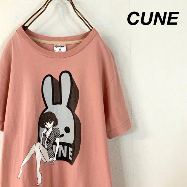 CUNE(キューン)のCUNE アニメt ビッグデザイン tシャツ くすみピンク メンズのトップス(Tシャツ/カットソー(半袖/袖なし))の商品写真