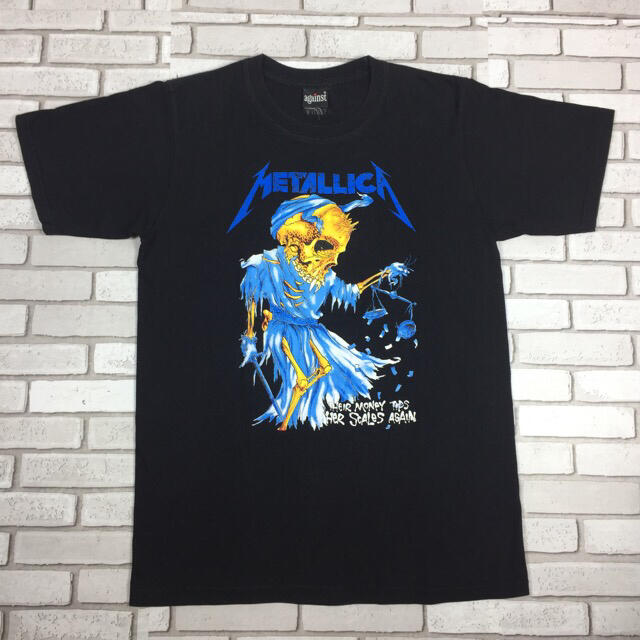 AGAINST(アゲインスト)の古着 against アゲインスト METALLICA メタリカ バンT 黒 メンズのトップス(Tシャツ/カットソー(半袖/袖なし))の商品写真