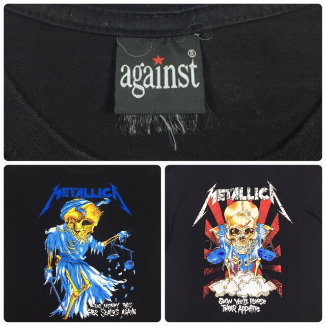 AGAINST(アゲインスト)の古着 against アゲインスト METALLICA メタリカ バンT 黒 メンズのトップス(Tシャツ/カットソー(半袖/袖なし))の商品写真