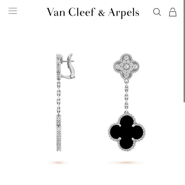 Van Cleef & Arpels(ヴァンクリーフアンドアーペル)のヴァンクリーフ&アーペル　アルハンブラ　オニキス　ピアス レディースのアクセサリー(ピアス)の商品写真