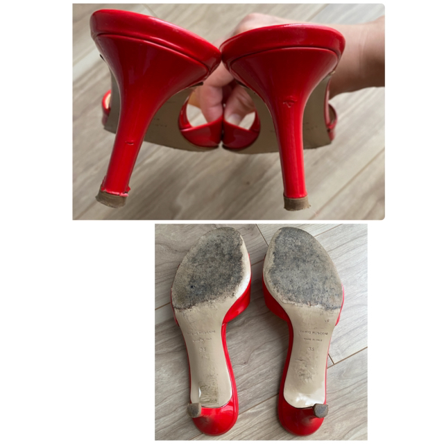 FABIO RUSCONI(ファビオルスコーニ)のFABIO RUSCONI エナメルサンダル 【36】赤 レディースの靴/シューズ(サンダル)の商品写真