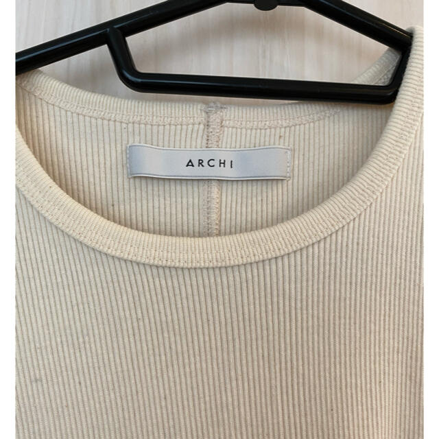 archi(アーキ)のARCHI ENDIVE TUNIC TOP リブ5分袖　オーガニックコットン レディースのトップス(Tシャツ(半袖/袖なし))の商品写真