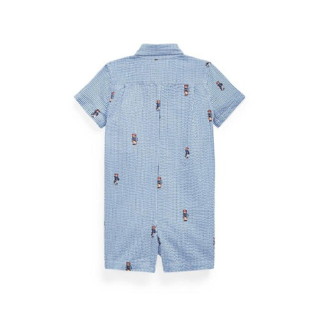 Polo ベビー ベア シアサッカー ショートオール 70 75 キッズ/ベビー/マタニティのベビー服(~85cm)(ロンパース)の商品写真