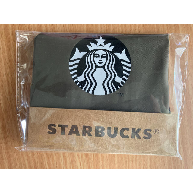 Starbucks Coffee(スターバックスコーヒー)のスターバックス　エコバッグ　モスグリーン系ロゴ レディースのバッグ(エコバッグ)の商品写真