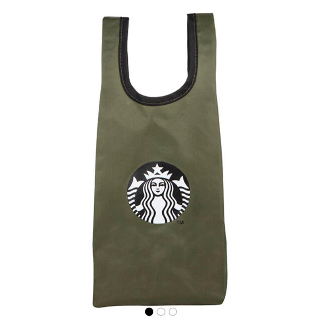 Starbucks Coffee(スターバックスコーヒー)のスターバックス　エコバッグ　モスグリーン系ロゴ レディースのバッグ(エコバッグ)の商品写真