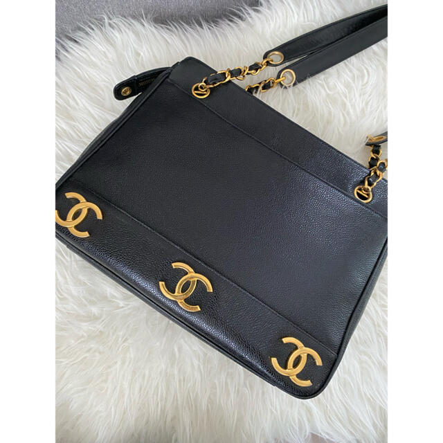 ◆極美品◇CHANEL◆レア◇トリプルココ キャビアスキンショルダーバッグ