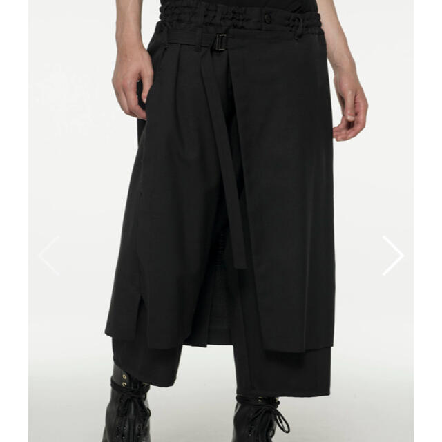 Yohji Yamamoto(ヨウジヤマモト)の《Ground Y》定番ギャバWrap Pants ラップパンツ　yohji メンズのパンツ(その他)の商品写真